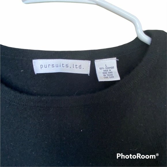 Black Cashmere Women's Sweater Size L PURSUITS LTD - Picture 2 of 4